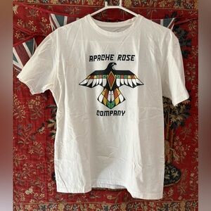 White Graphic Tee Apache Rose Eagle American Spirit Moto Sturgis Harley Ride
